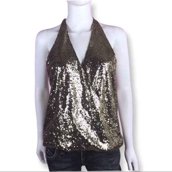 Nasty Gal Lumiere Metallic Deep Trouble Sequin - Picture 1 of 7